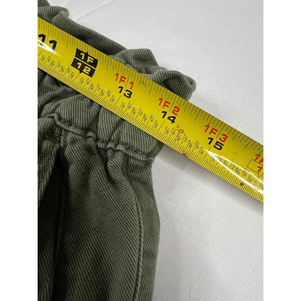 7 For All Mankind Womens Olive Green Paperbag Waist Cotton Twill Pants 31 81034 - Picture 7 of 8